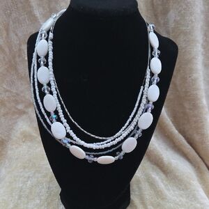 Elegant White Beaded Necklace